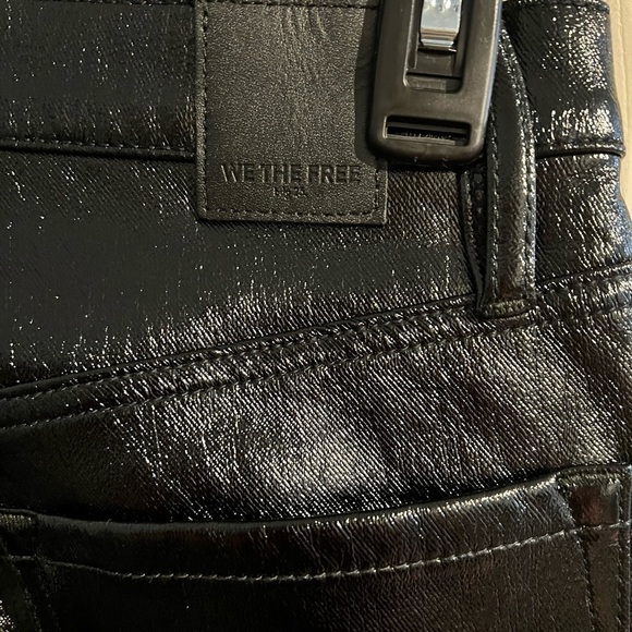 Free People Phoenix Coated Jeans Liquid Black NWT - Picture 12 of 16